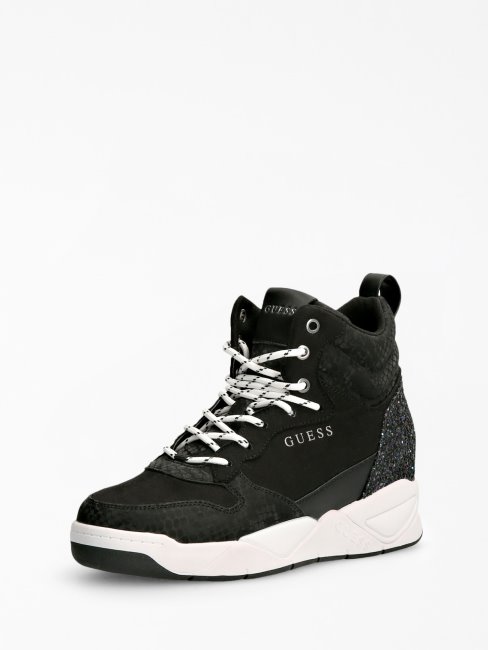 Sneaker Montante En Suède Dense Noir Multi Guess
