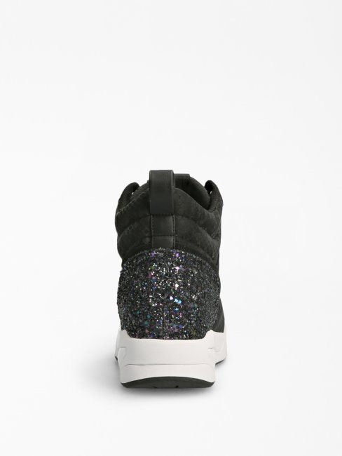 Sneaker Montante En Suède Dense Noir Multi Guess