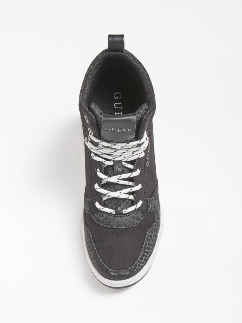 Sneaker Montante En Suède Dense Noir Multi Guess