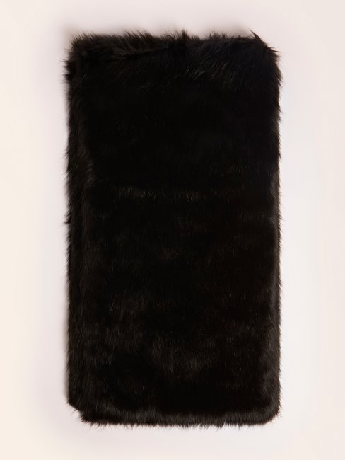 écharpe En Fausse Fourrure Noire Guess