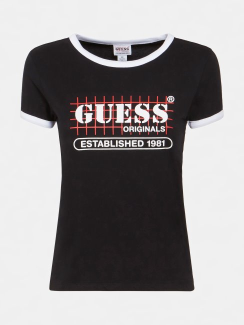 Tee Shirt Guess Logo Devant Noir Multi