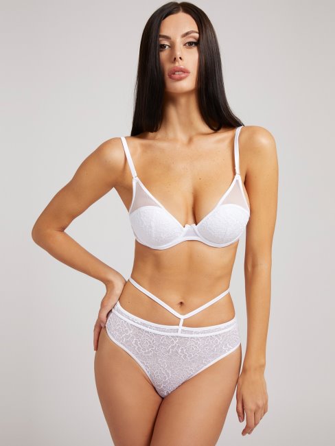 Soutien-gorge Push Up Blanc Brodé Guess