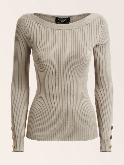 Pull Col Bateau Marciano Gris Clair Guess