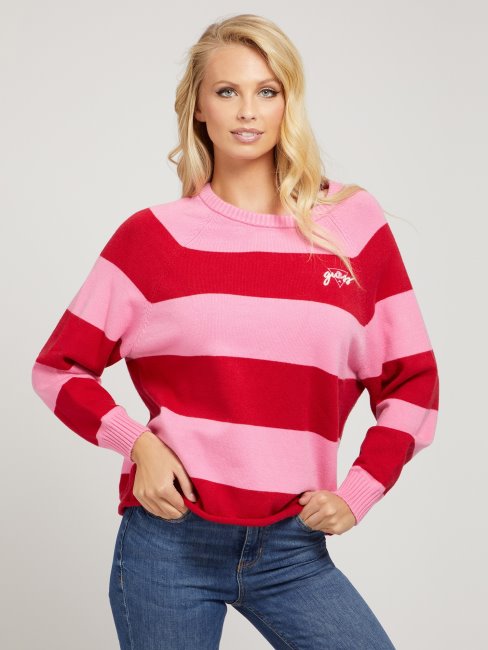 Pull Rayé Rose Multi Guess