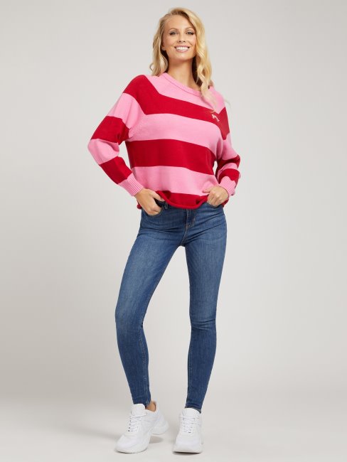 Pull Rayé Rose Multi Guess