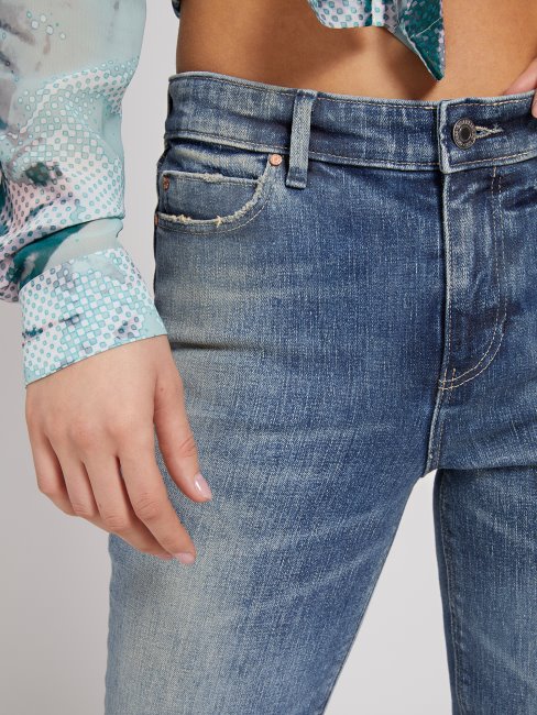 Pantalon Denim Coupe Skinny Bleu Guess