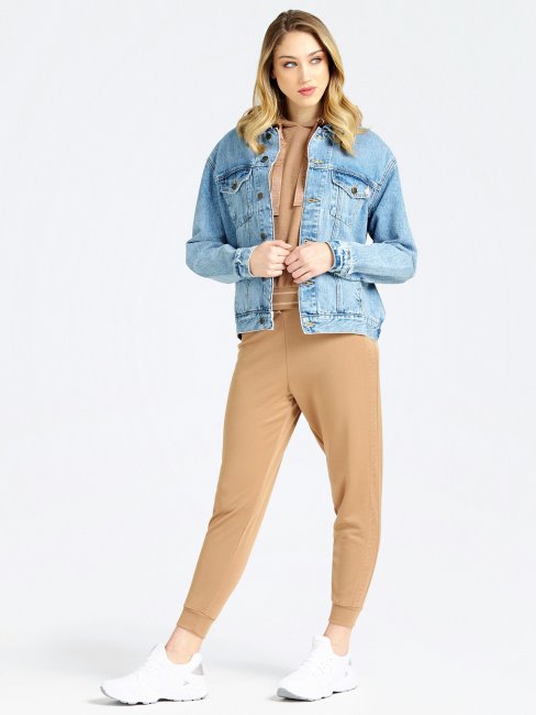 Veste En Jean Bleu Clair Avec Poches Devant Guess