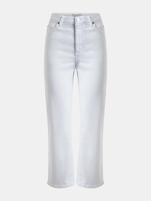 Pantalon En Denim Blanc Guess Coupe Décontractée