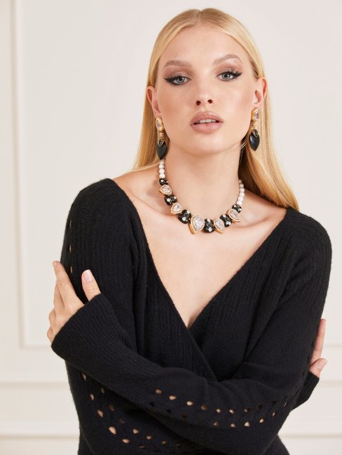 Guess Robe Marciano En Laine Mélangée Noir