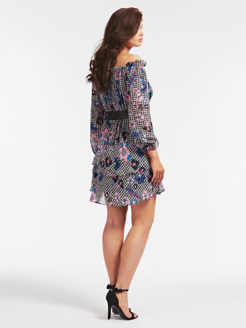 Guess - Robe Ceinturée à Imprimé Fantaisie Florale Sur L'ensemble