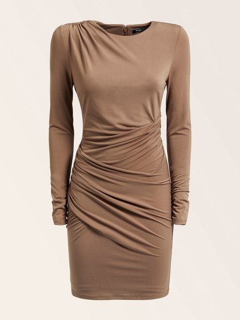Guess Marciano Robe Drapée Marron