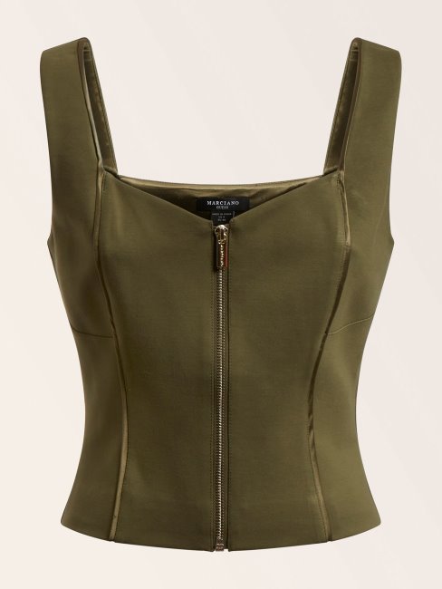 Marciano Débardeur Zip Devant Vert Guess