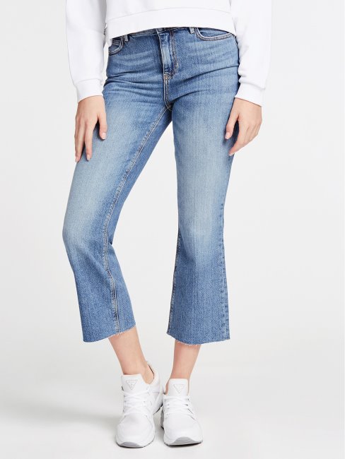 Pantalon Denim Bleu Guess Flare Nouvelle Tendance