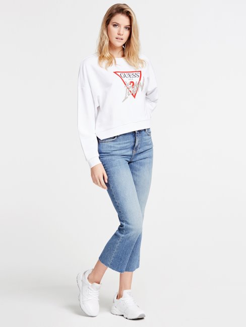 Pantalon Denim Bleu Guess Flare Nouvelle Tendance