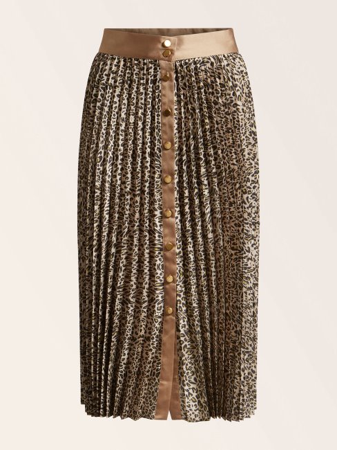 Jupe Mi-longue Plissée Marciano Guess Animalier