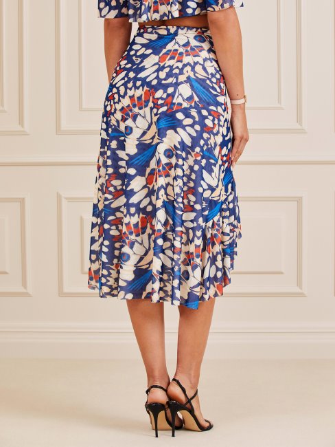 Guess Bleu Multi Marciano All Over Jupe Imprimée