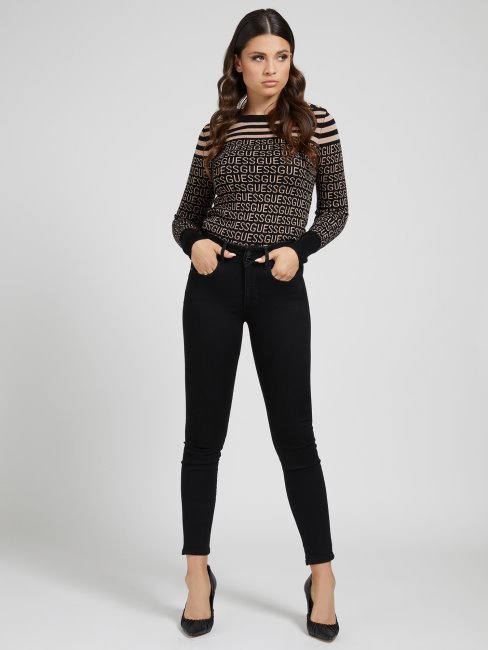 Pantalon En Jean Coupe Moulante Guess Noir