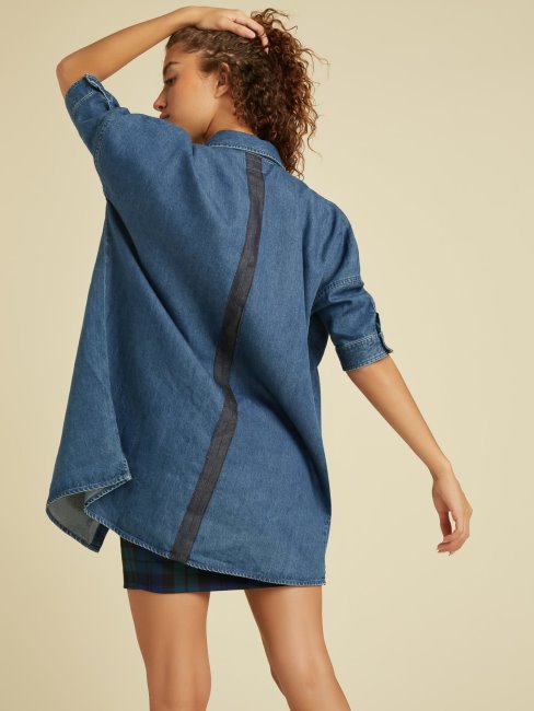 Robe En Jean Bleu Coupe Décontractée Guess