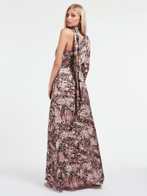 Guess Marciano Robe En Satin Animalier