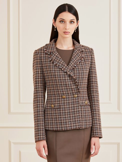 Blazer Marron Marciano En Tweed Multi-guess