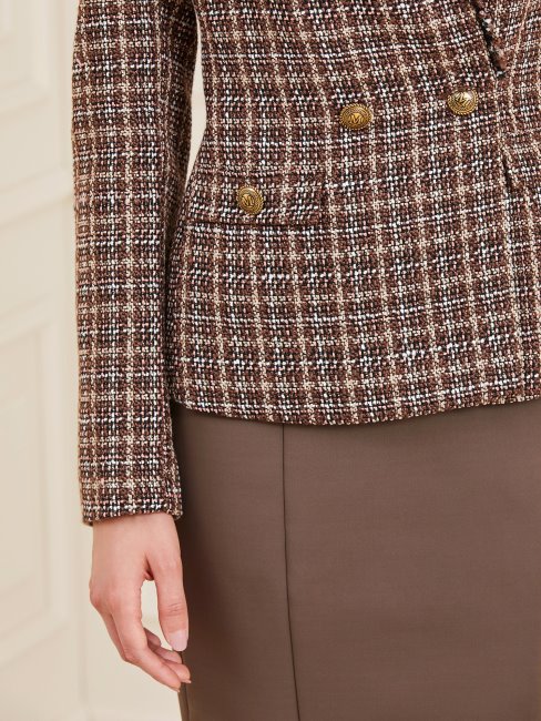 Blazer Marron Marciano En Tweed Multi-guess
