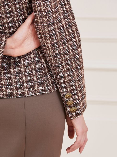 Blazer Marron Marciano En Tweed Multi-guess
