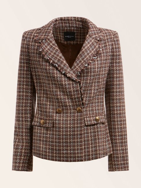 Blazer Marron Marciano En Tweed Multi-guess