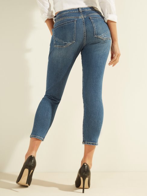 Guess Pantalon En Denim Coupe Skinny Bleu Nouvelle Tendance