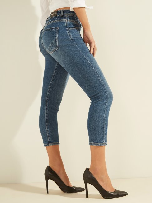 Guess Pantalon En Denim Coupe Skinny Bleu Nouvelle Tendance