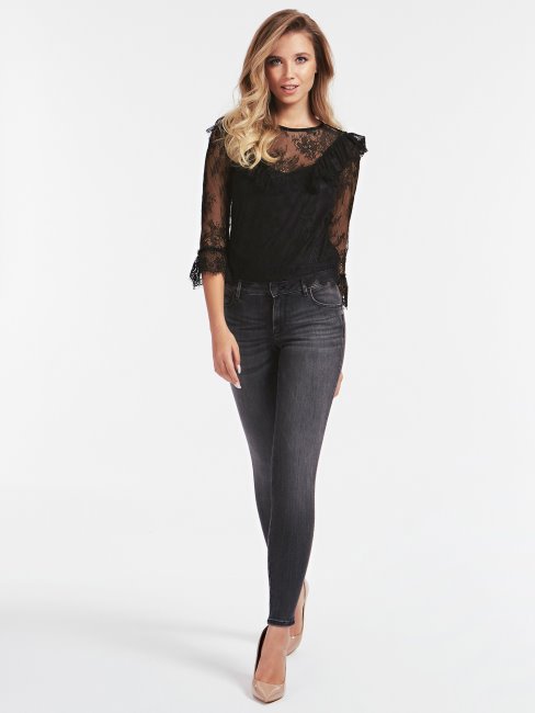 Débardeur Dentelle Volants Guess Noir