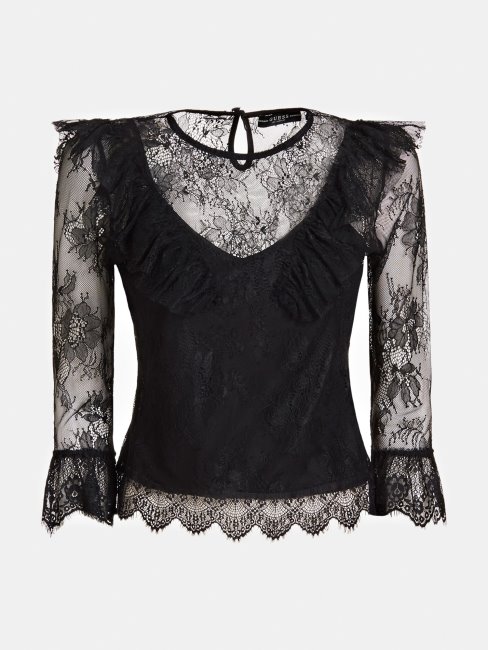 Débardeur Dentelle Volants Guess Noir