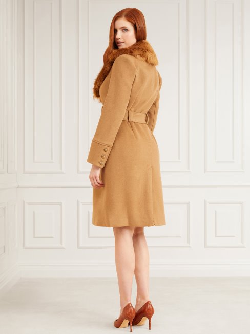 Manteau En Laine Mélangée Orange Guess Marciano