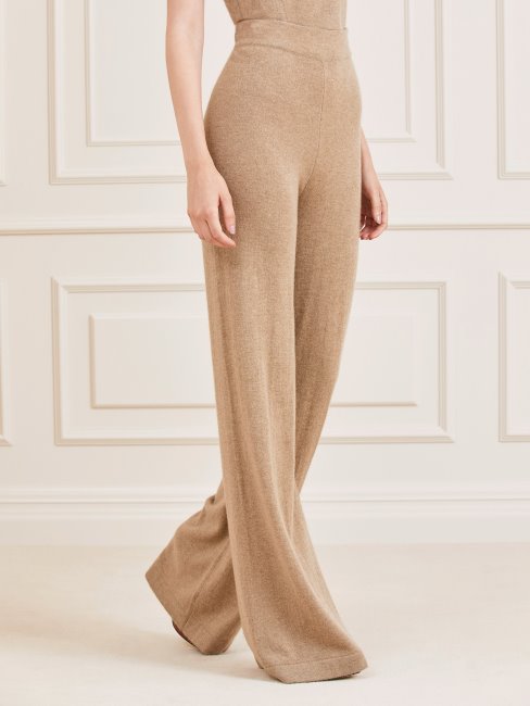 Guess Pantalon En Cachemire Beige Martien