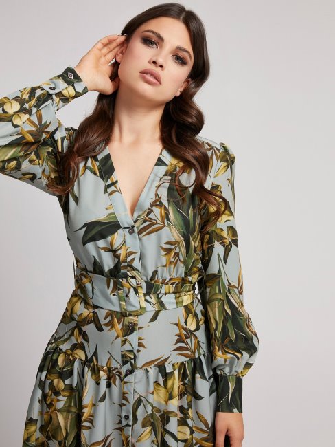 Robe Longue à Motif Multicolore Imprimé Guess All Over