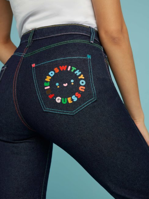 Pantalon En Jean Skinny Bleu Guess Nouvelle Tendance