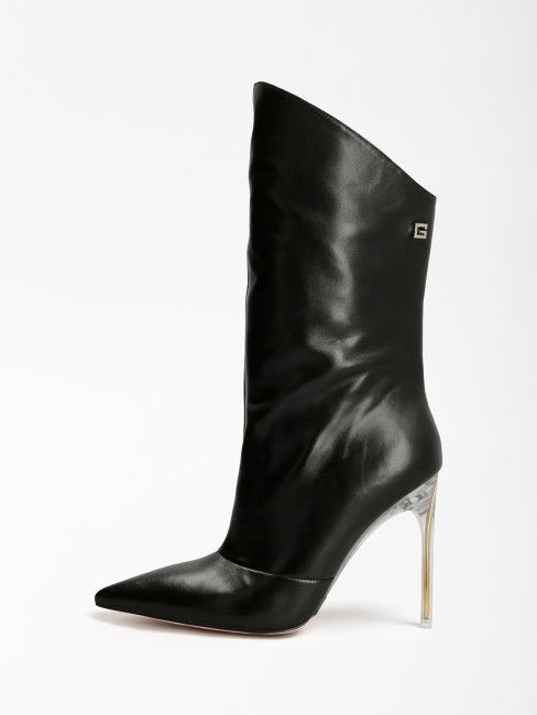 Bottines Guess Samwell En Cuir Véritable Noir