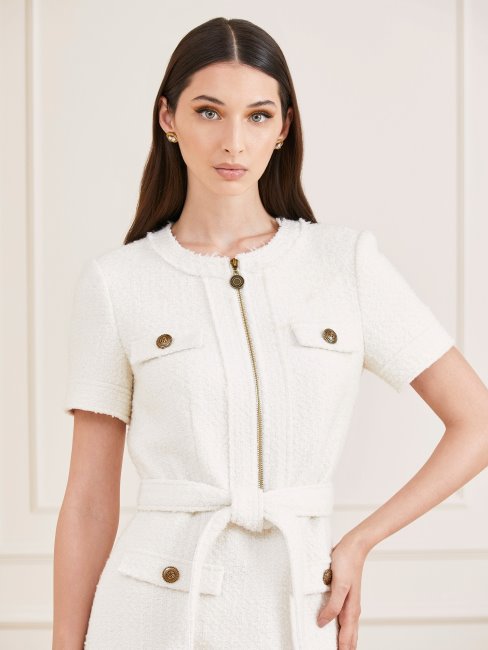 Robe De Chambre Guess Marciano En Tweed Blanc