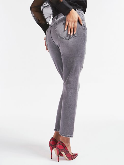 Pantalon En Jean Gris Coupe Décontractée Guess Destroy