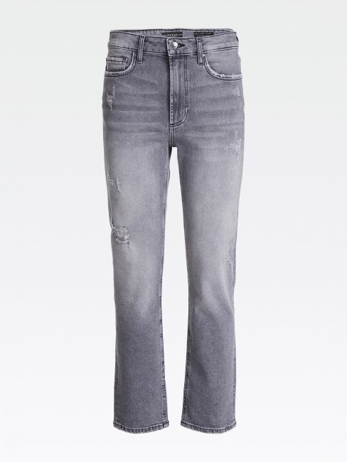 Pantalon En Jean Gris Coupe Décontractée Guess Destroy