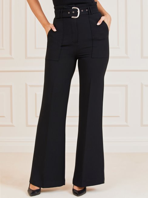 Guess Pantalon Large Ceinturé Noir Marciano