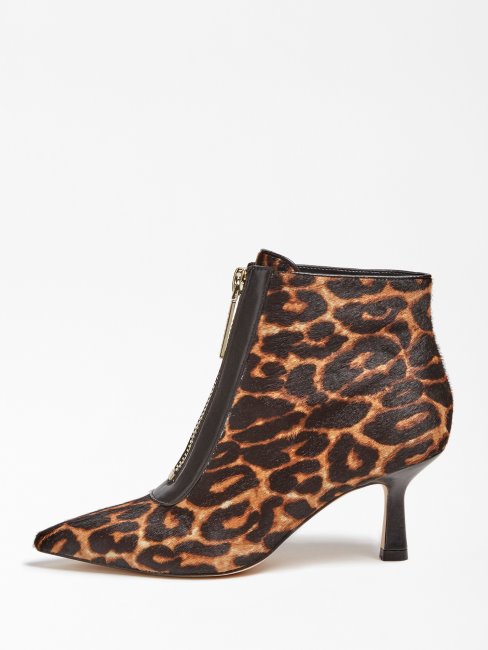 Guess Darbi Bottine En Cuir Véritable Animalier