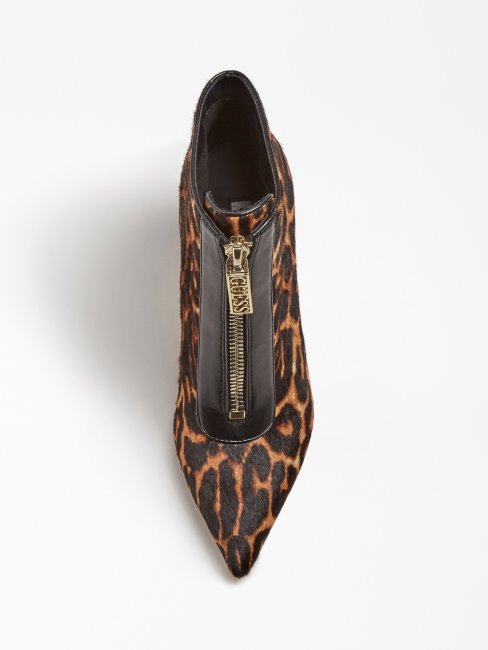 Guess Darbi Bottine En Cuir Véritable Animalier