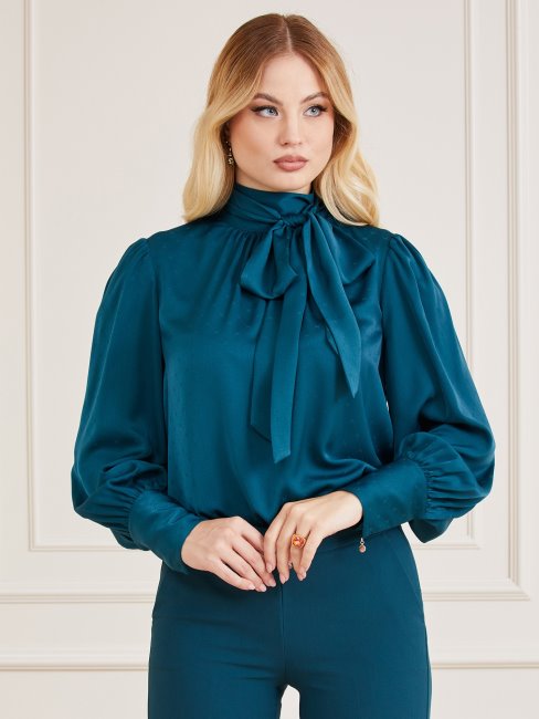 Pétrole Guess Marciano Chemisier à Logo En Jacquard