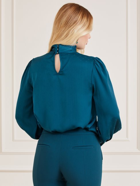 Pétrole Guess Marciano Chemisier à Logo En Jacquard