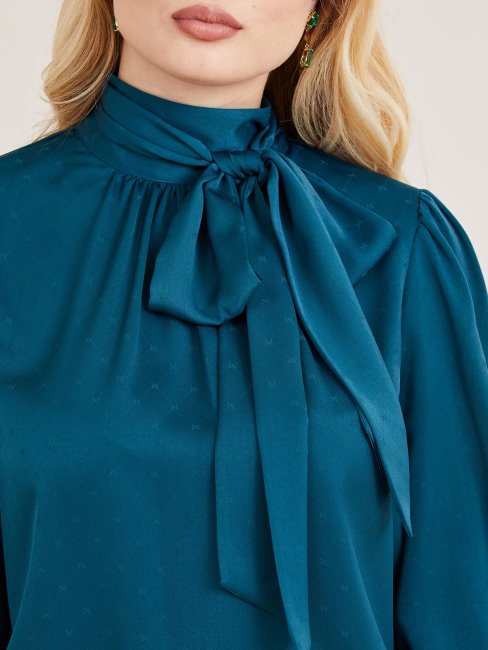 Pétrole Guess Marciano Chemisier à Logo En Jacquard