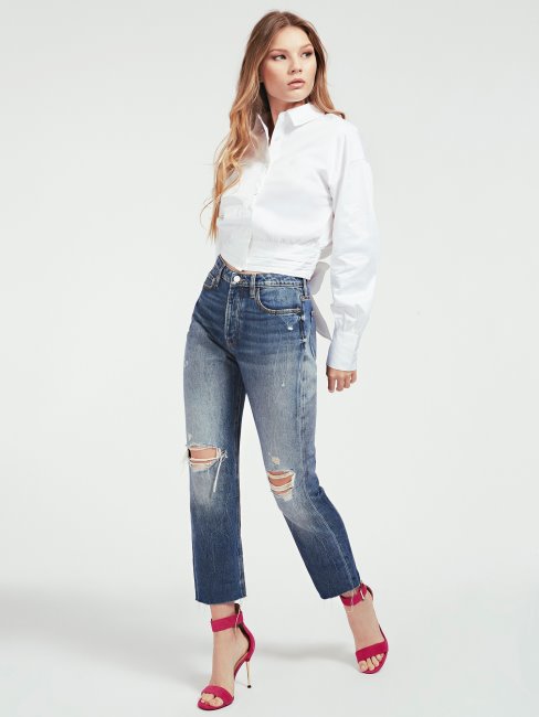 Chemise Popeline Nouée Guess Blanc