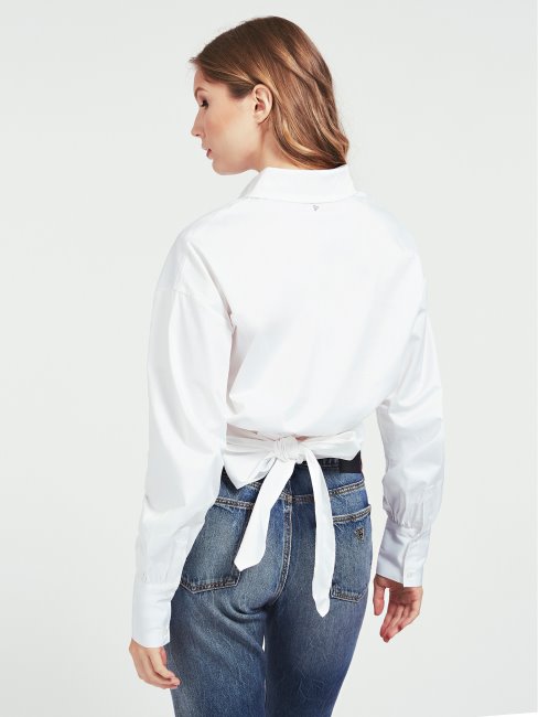 Chemise Popeline Nouée Guess Blanc