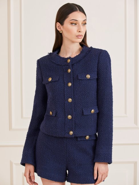 Blazer Guess Marciano En Tweed Bleu