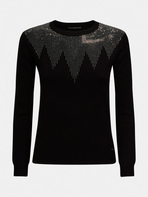 Guess Pull à Appliqué Bijou Noir