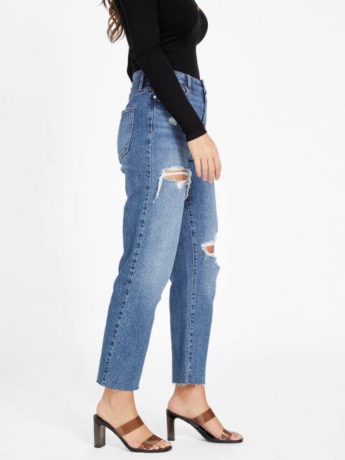 Guess - Jean Droit Effet Vieilli Doja Medium Destroy